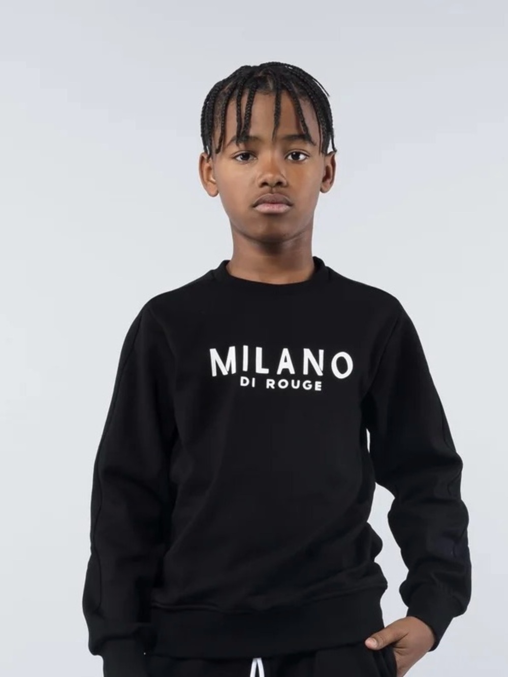 Milano Di Rouge Black Sweatshirt with White Logo